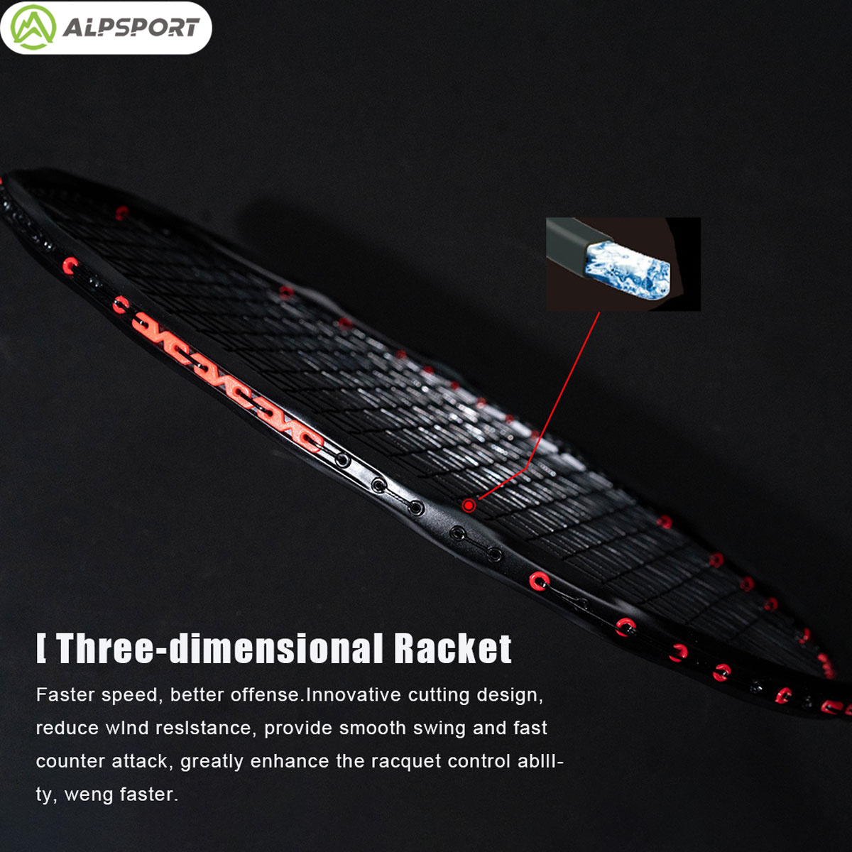 Alpsport MH-V5 5U 75g Волнисты – обзор и цена Badminton Racket Carbon