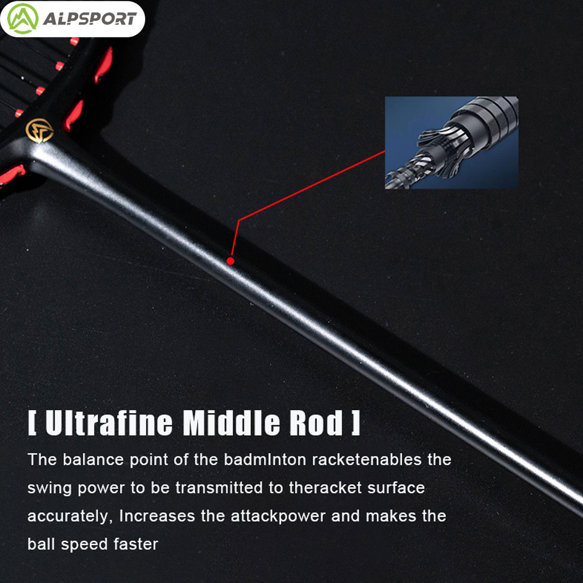 Alpsport MH-V5 5U 75g Волнисты – обзор и цена Badminton Racket Carbon